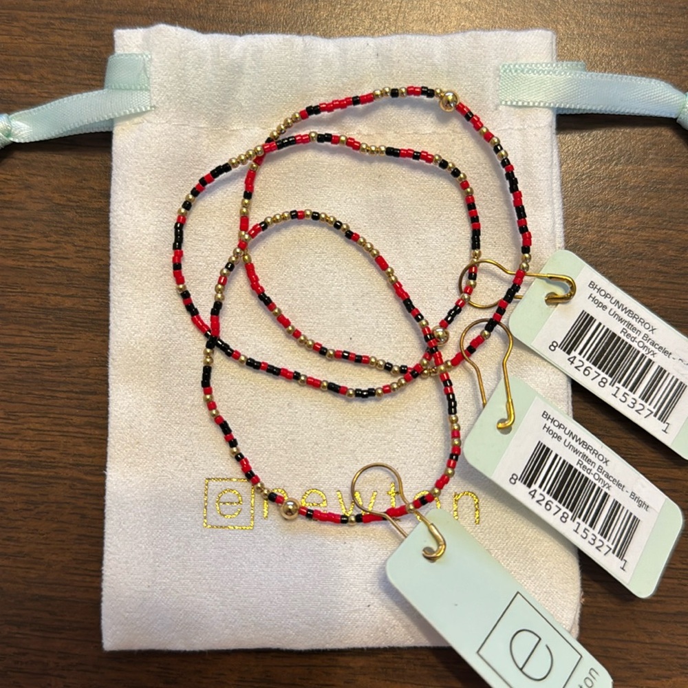 enewton Gameday Hope Unwritten Bracelets set of 3 UGA red, black and gold